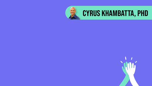 Graphic of two hands clapping with Cyrus Khambatta, PHD title.