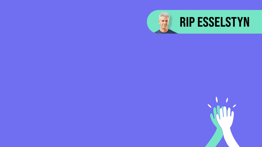 Graphic of two hands high fiving with the title of Rip Esselstyn