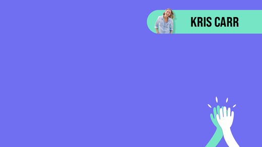 Graphic of hands clapping with Kris Carr title.