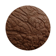 Close-up image of a coffee beans textured, brown surface, showing detailed grooves and creases. The bean is in sharp focus against a black background.