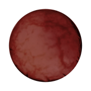A dark red, textured sphere set against a black background, resembling a planet or celestial body with a smooth and marbled surface.