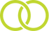 Two interlocking green rings on a transparent background.