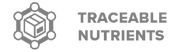 A logo featuring a stylized hexagon with a cube inside, surrounded by circles at each vertex. Next to it, the text reads TRACEABLE NUTRIENTS in bold, uppercase letters. Both the design and text are in grayscale.