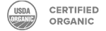 USDA Organic logo next to the words Certified Organic in bold gray text.