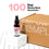 A bottle labeled Complement Triple B12 sits on a white block next to a brown Empowered Complete box. Text above reads 100 Day Money-Back Guarantee with a pink checkmark. The background is white with black dots.