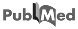 PubMed logo featuring the word PubMed with an open book between the letters b and M, symbolizing a resource for medical and scientific literature. The image is in grayscale.