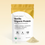 A bag of Complement Vanilla Organic Protein powder stands upright next to a small pile of powder. The packaging highlights plant protein, 20g protein per serving, USDA organic label, and key ingredients.