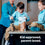 A child scoops chocolate protein powder into a blender while sitting on a kitchen counter with another child. An adult stands nearby. Text reads: “Kid-approved, parent-loved.”.