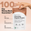 A hand holds a bag of Complement Chocolate Organic Protein. Text reads 100 Day Money-Back Guarantee, and highlights 100% happy, 100-day guarantee, and 100% money-back. Nutritional info and USDA Organic logo are visible.
