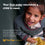 Smiling child holds a bowl of food. Text reads, Your first order nourishes a child in need. Food Yoga International logo and mission to donate 1 million meals to kids in need are shown.