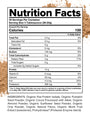 Complements Chocolate Organic Plant-Based Protein offers 100 calories per serving and combines organic pea protein, pumpkin seed powder, and organic chocolate cocoa for a rich source of fats, carbohydrates, and complete protein with natural flavors.