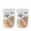 Two bags of Complement brand Chocolate Organic Protein powder are displayed. Each bag highlights ingredients like almond, chia seed, pumpkin seed, sunflower seed, and yellow pea. The bags are white with brown accents and a small chocolate icon.