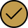 A black check mark inside a gold circle on a white background.
