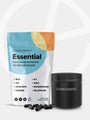 Complement Essential vegan multivitamin pouch with text that says: 2 month supply + Free refillable Jar
