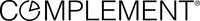 The word COMPLEMENT in black capital letters, with the O stylized as a pie chart missing one slice. A registered trademark symbol appears at the end of the word.