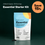 A product image for the Complement Essential Starter Kit, a 2-month, 60-serving supply. The white supplement bag, labeled for a plant-based diet, lists B12, D3, DHA/EPA, Iodine, K2, Zinc, Magnesium, and Selenium. An orange circle advertises Save 15%..