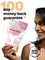 A person smiling holds a white and pink pouch labeled essential, a plant-based multinutrient. Text on image: 100 day money-back guarantee and 100% Happy Guarantee. The pouch lists nutrients like B12, D3, DHA/EPA, Iodine, K2, Zinc, Magnesium, Selenium.