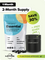 A promotional image for Complement Essential plant-based multinutrients featuring a 2-month supply pouch and a free glass jar. The image highlights a 30% discount and includes supplements like B12, D3, K2, Zinc, Magnesium, Iodine, and Selenium.