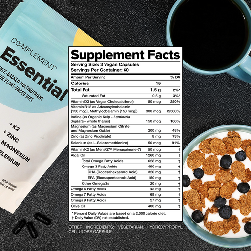 Complement Supplement Complement Essential - The Best Vegan Multivitamin for Plant-Based Eaters