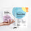 Two supplement pouches labeled Complement ForHer and Complement Essential stand upright on a white surface. A hand holds the ForHer pouch. Several black and white capsules and pills lie in front.