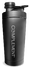 A black shaker bottle with a flip-top lid and the word COMPLEMENT printed vertically in white letters on the side.