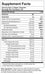 Supplement facts panel showing nutrients for 3 vegan capsules. Lists calories, total fat, vitamins D3, K2, B12, magnesium, zinc, selenium, omega fatty acids, and chlorophyll with amounts and daily value percentages. Includes information on other ingredients.