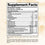 Supplement Facts label showing nutrition information per 1 tsp serving. Includes vitamins B1, B5, molybdenum, probiotics, and other ingredients like ginger, horseradish, and horse chestnut. Ingredient list at bottom.