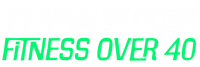 Text reading PLANTAPALOOZA FITNESS OVER 40 with PLANTAPALOOZA in white and FITNESS OVER 40 in green, on a black background.