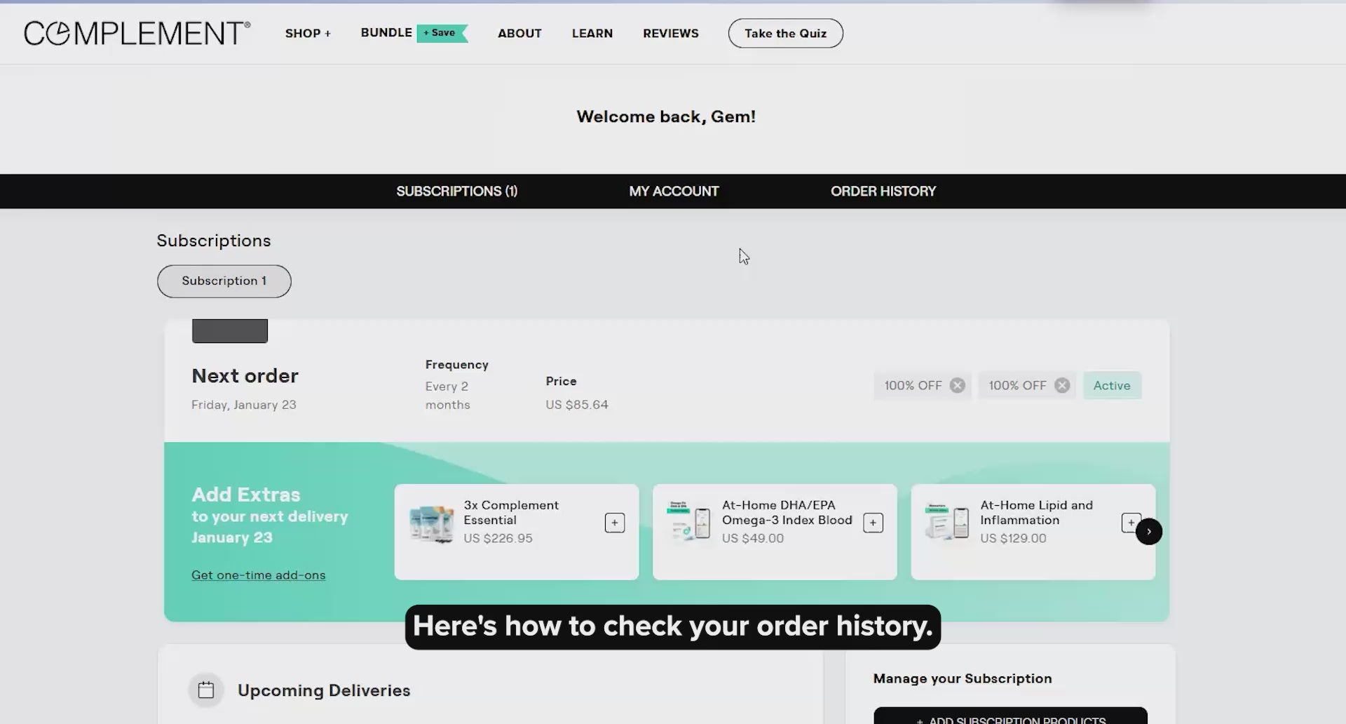 Load video: How to check order History