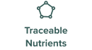 A simple pentagon-shaped molecule icon above the words Traceable Nutrients on a light background.