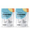 Two bags of Complement Essential multivitamins for plant-based diets, featuring nutrients like B12, D3, DHA/EPA, iodine, K2, zinc, magnesium, and selenium. The packaging is predominantly white with blue and orange accents.