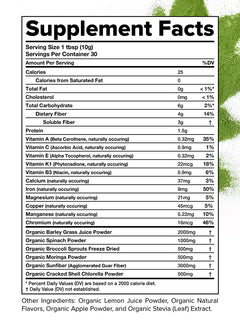 Image of Complement Daily Greens powder supplement facts
