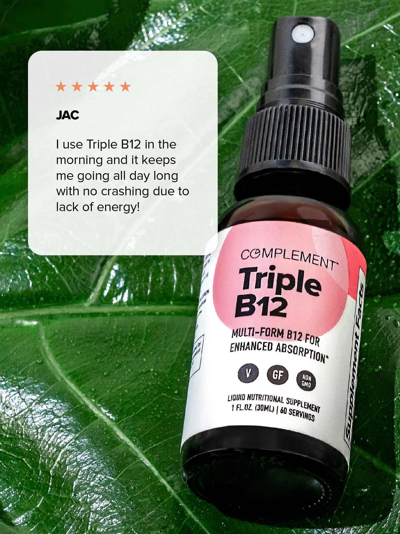 Vegan Triple B12 Liquid Vitamin - 3 Forms of B12 for Better Absorption ...